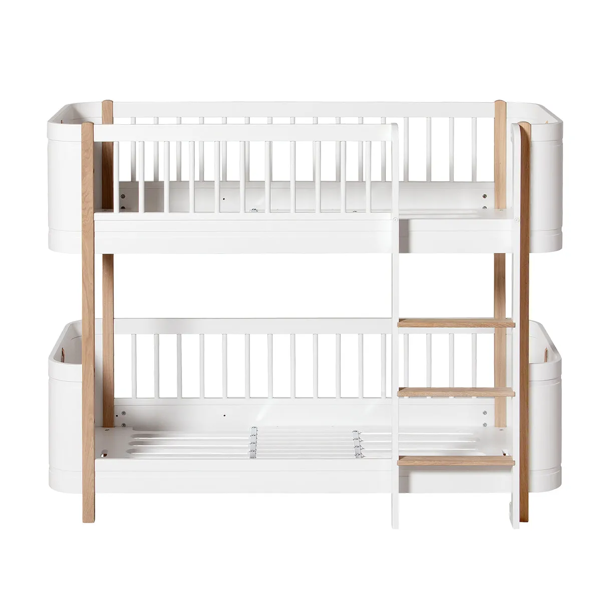 Oliver Furniture Wood Mini  Low Bunk Bed White/Oak (Pre-Order; Est. Delivery in 6-10 Weeks)