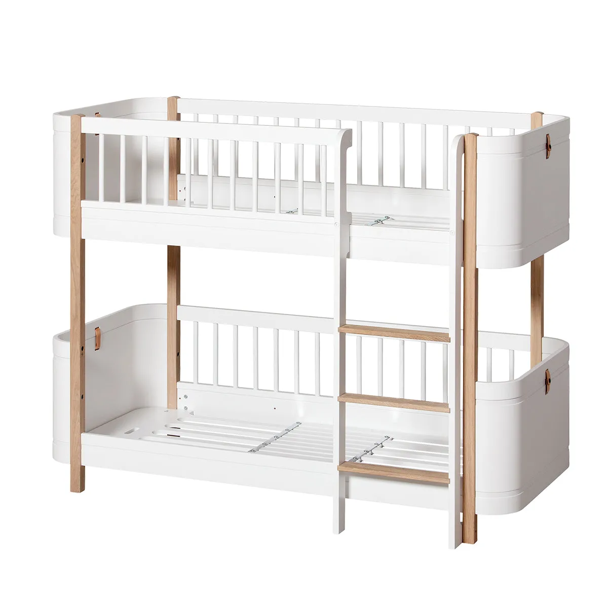 Oliver Furniture Wood Mini  Low Bunk Bed White/Oak (Pre-Order; Est. Delivery in 6-10 Weeks)