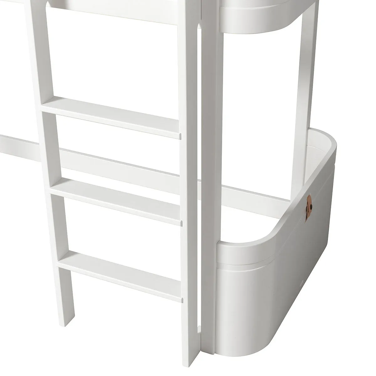 Oliver Furniture Wood Mini  Low Loft Bed Ladder Front White