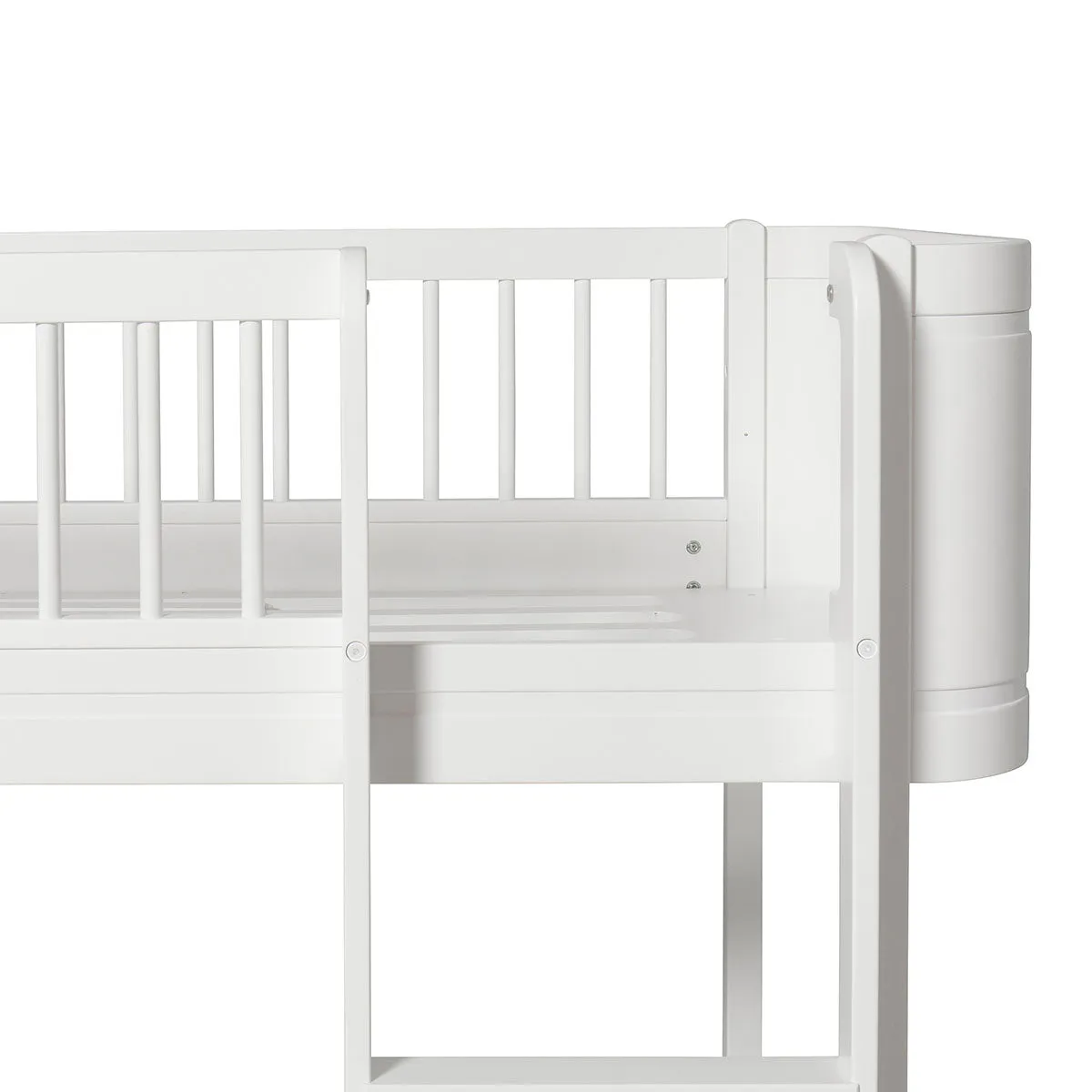 Oliver Furniture Wood Mini  Low Loft Bed Ladder Front White