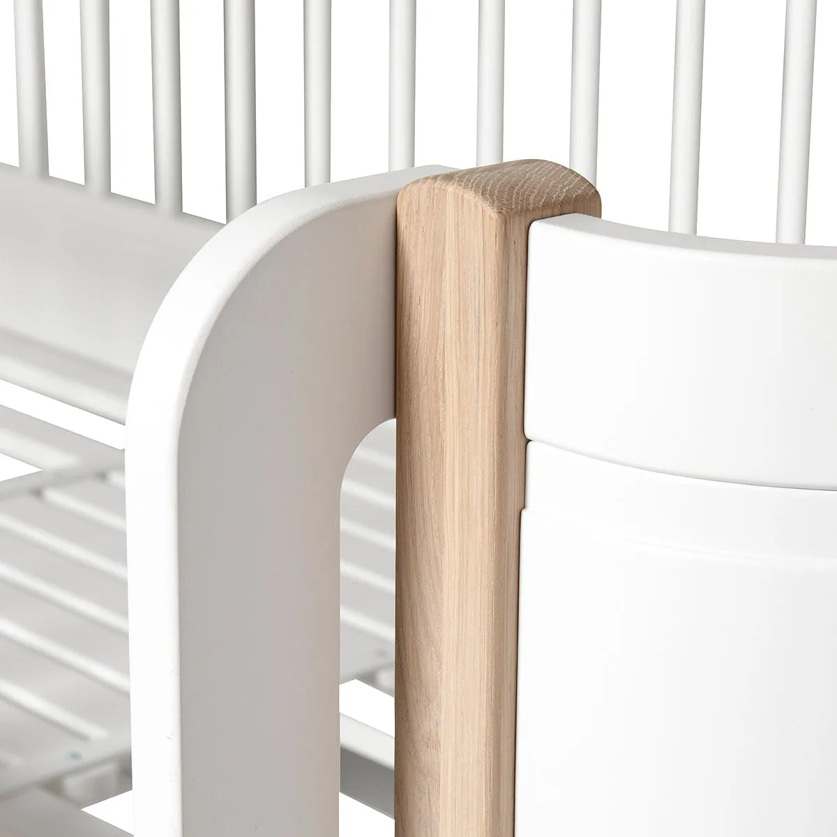 Oliver Furniture Wood Mini  Low Loft Bed Ladder Front White/Oak (Pre-Order; Est. Delivery in 6-10 Weeks)