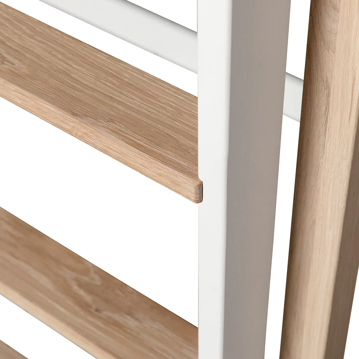 Oliver Furniture Wood Mini  Low Loft Bed Ladder Front White/Oak (Pre-Order; Est. Delivery in 6-10 Weeks)