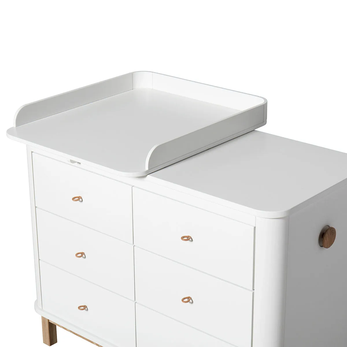 Oliver Furniture Wood Nursery Plate Small White for Wood Dresser 6 Drawers (Pre-Order; Est. Delivery in 6-10 Weeks)