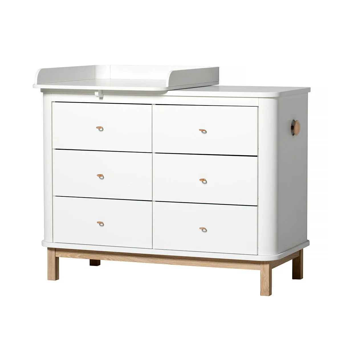 Oliver Furniture Wood Nursery Plate Small White for Wood Dresser 6 Drawers (Pre-Order; Est. Delivery in 6-10 Weeks)