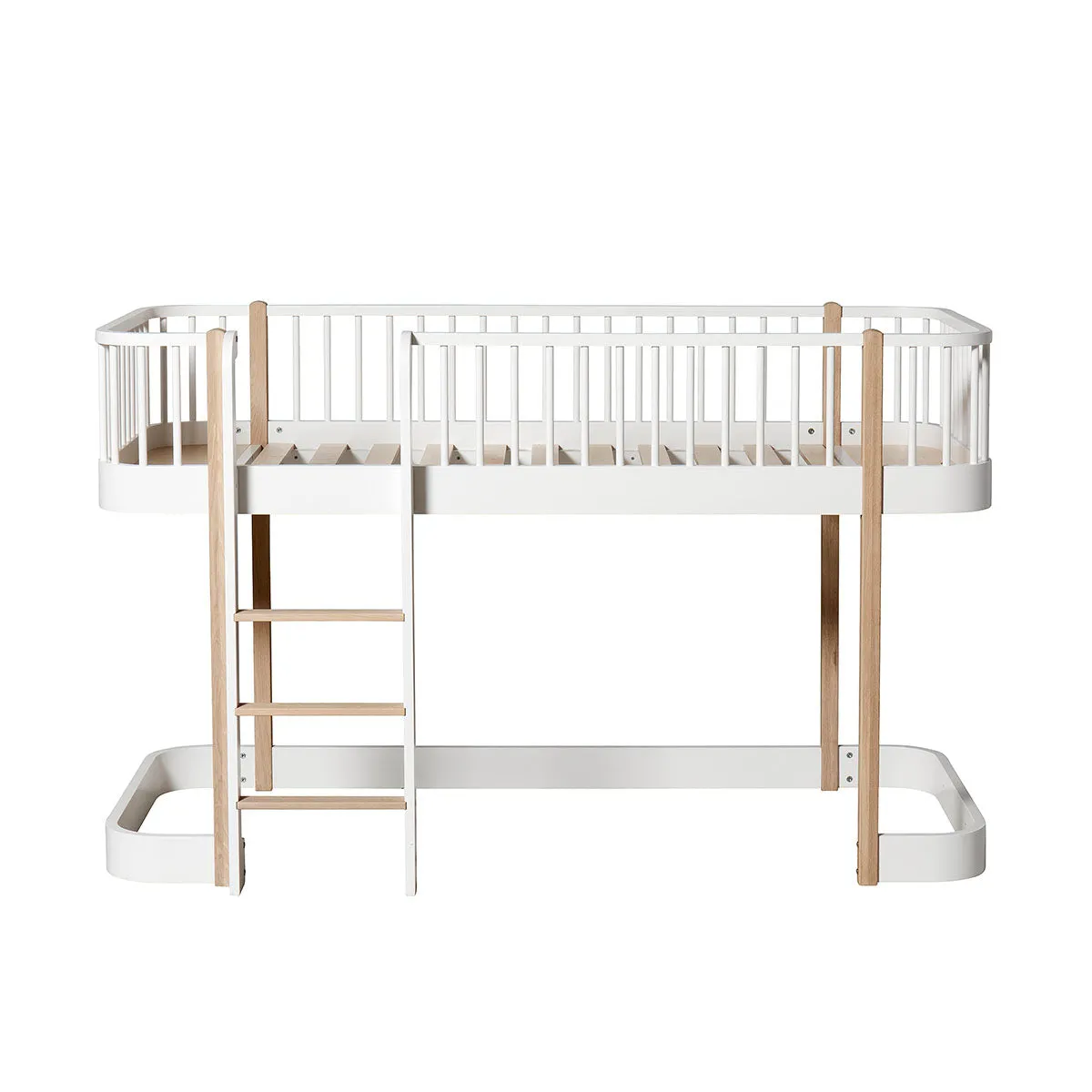 Oliver Furniture Wood Original Low Loft Bed Ladder Front White/Oak