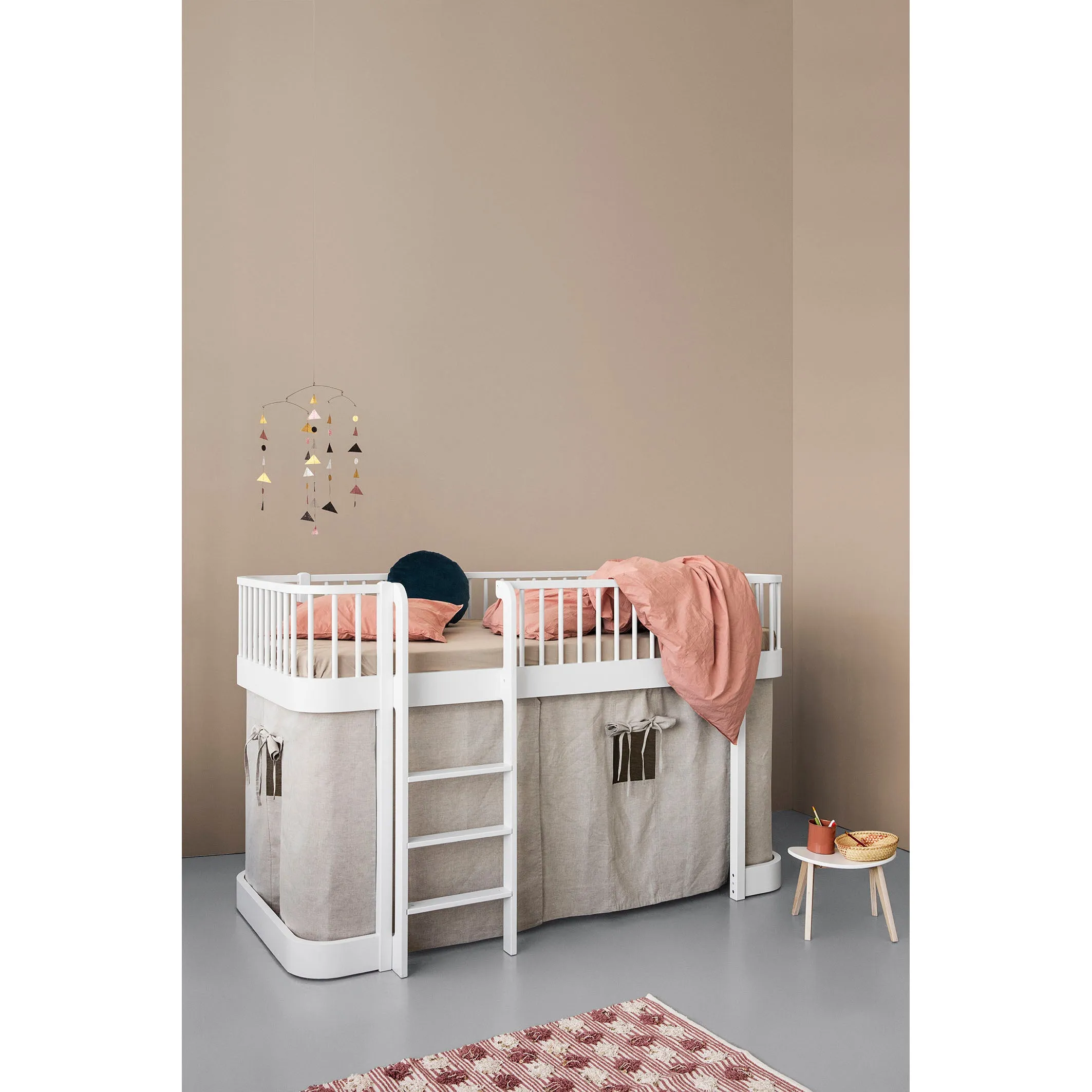 Oliver Furniture Wood Original Low Loft Bed Ladder Front White/Oak
