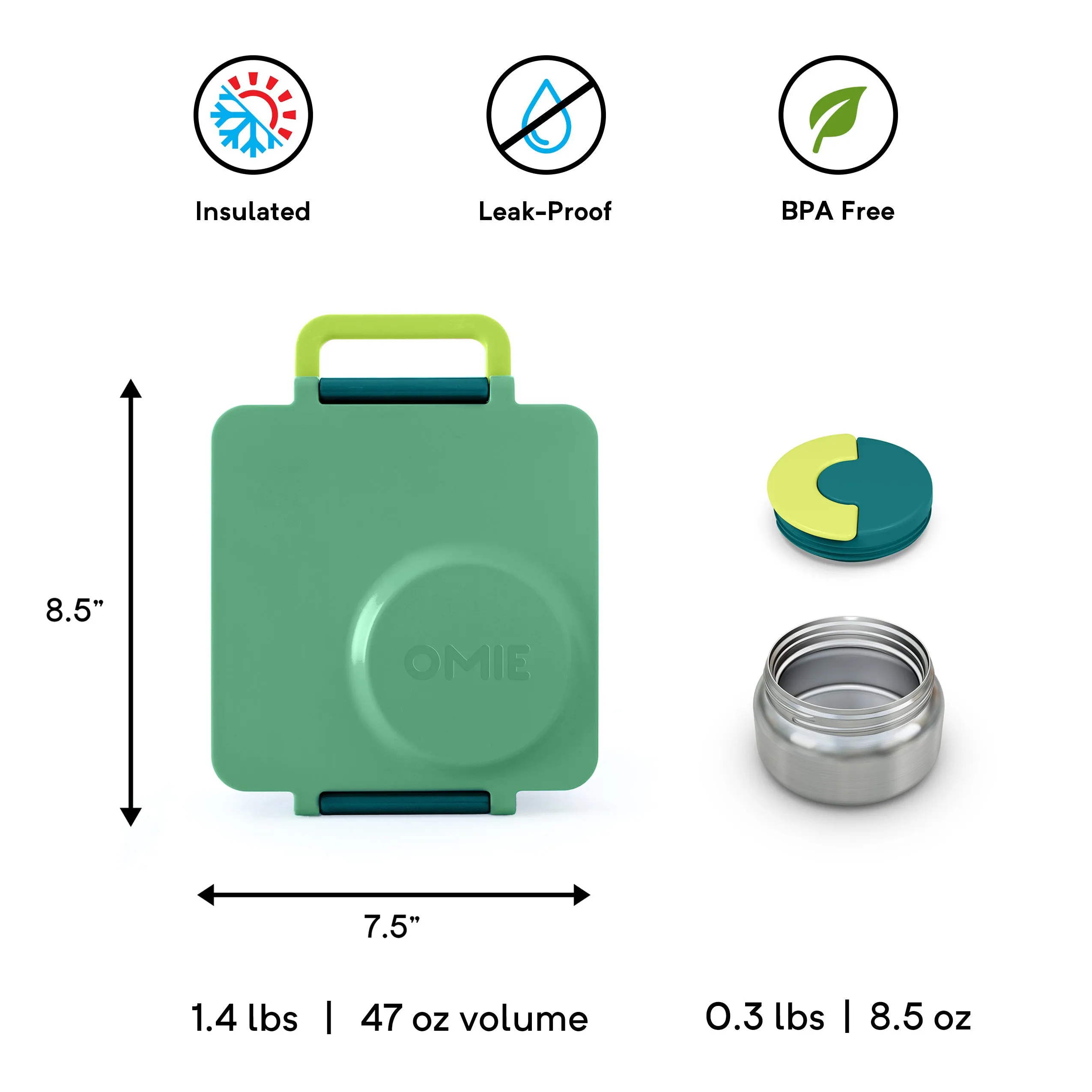 OmieBox Insulated Hot & Cold Bento Box V2 - Meadow