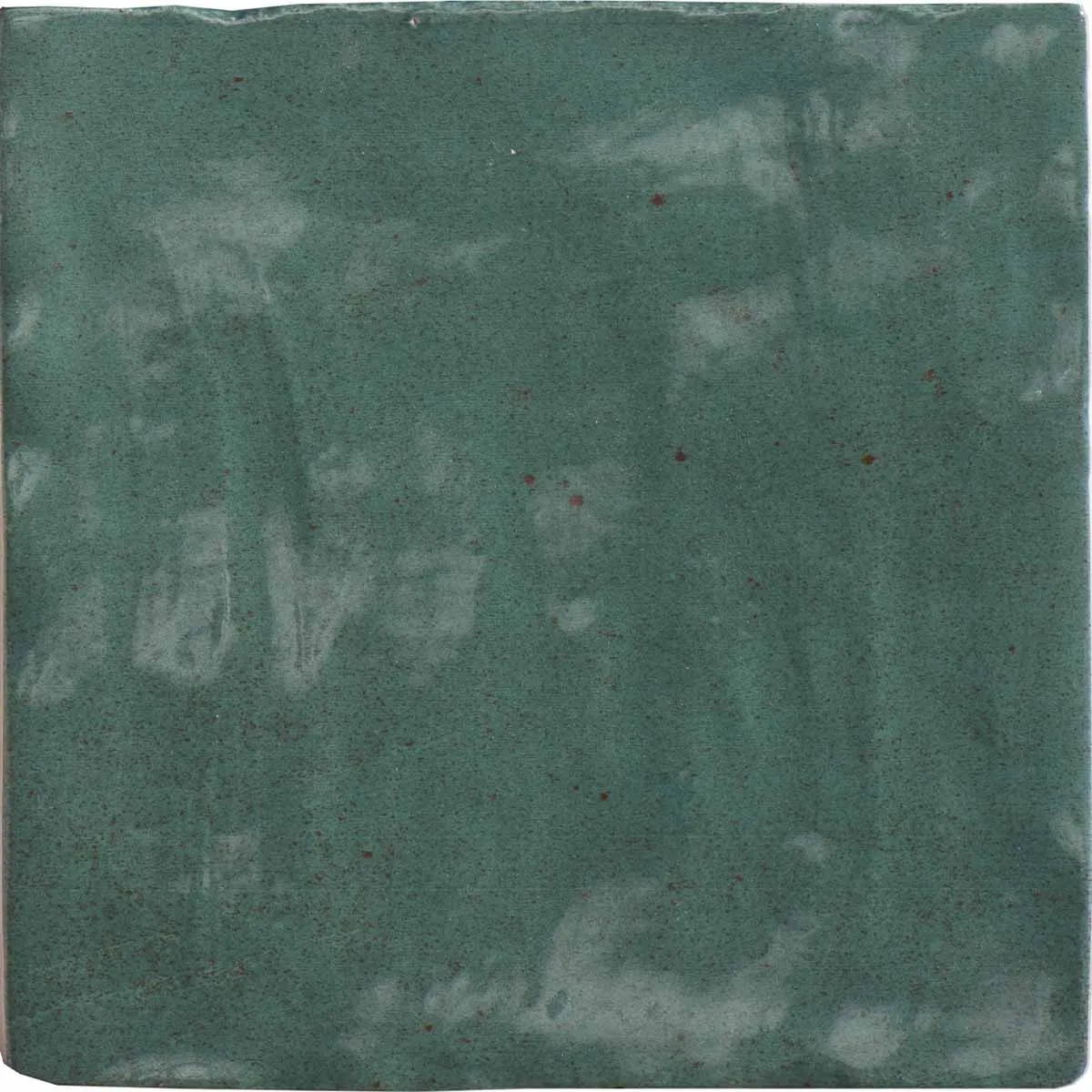 Riad Green Decor Wall Tile 10x10cm Gloss