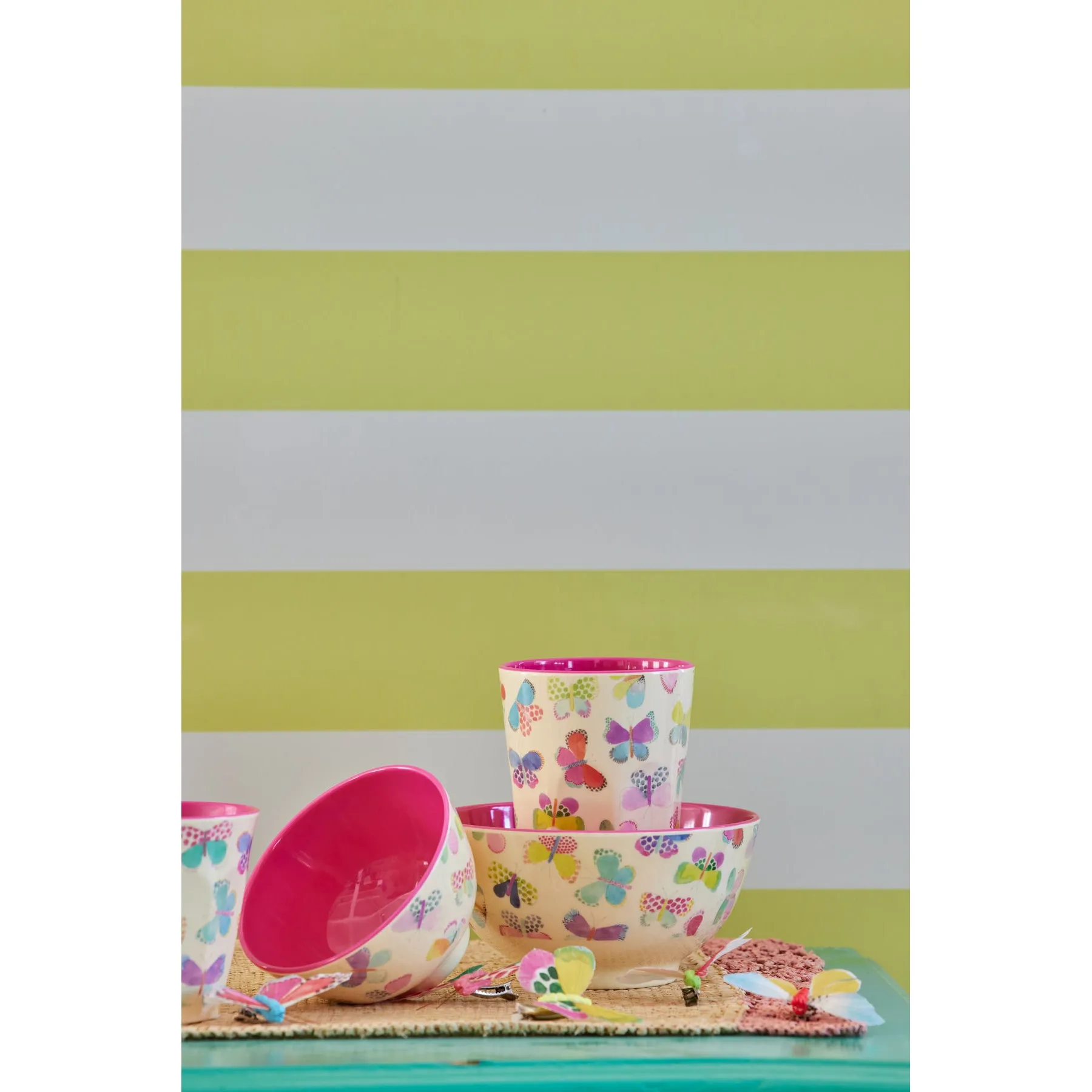 Rice DK Melamine Bowl with Butterfly Print - Medium - 700 ml
