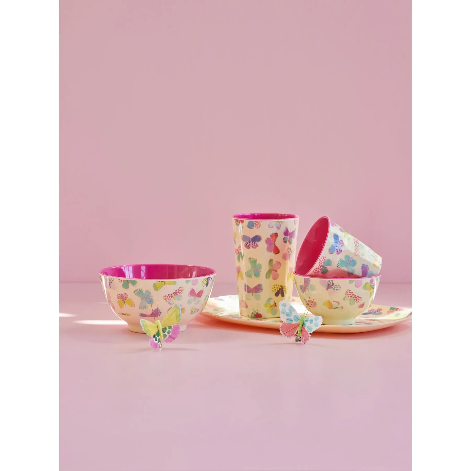 Rice DK Melamine Bowl with Butterfly Print - Medium - 700 ml