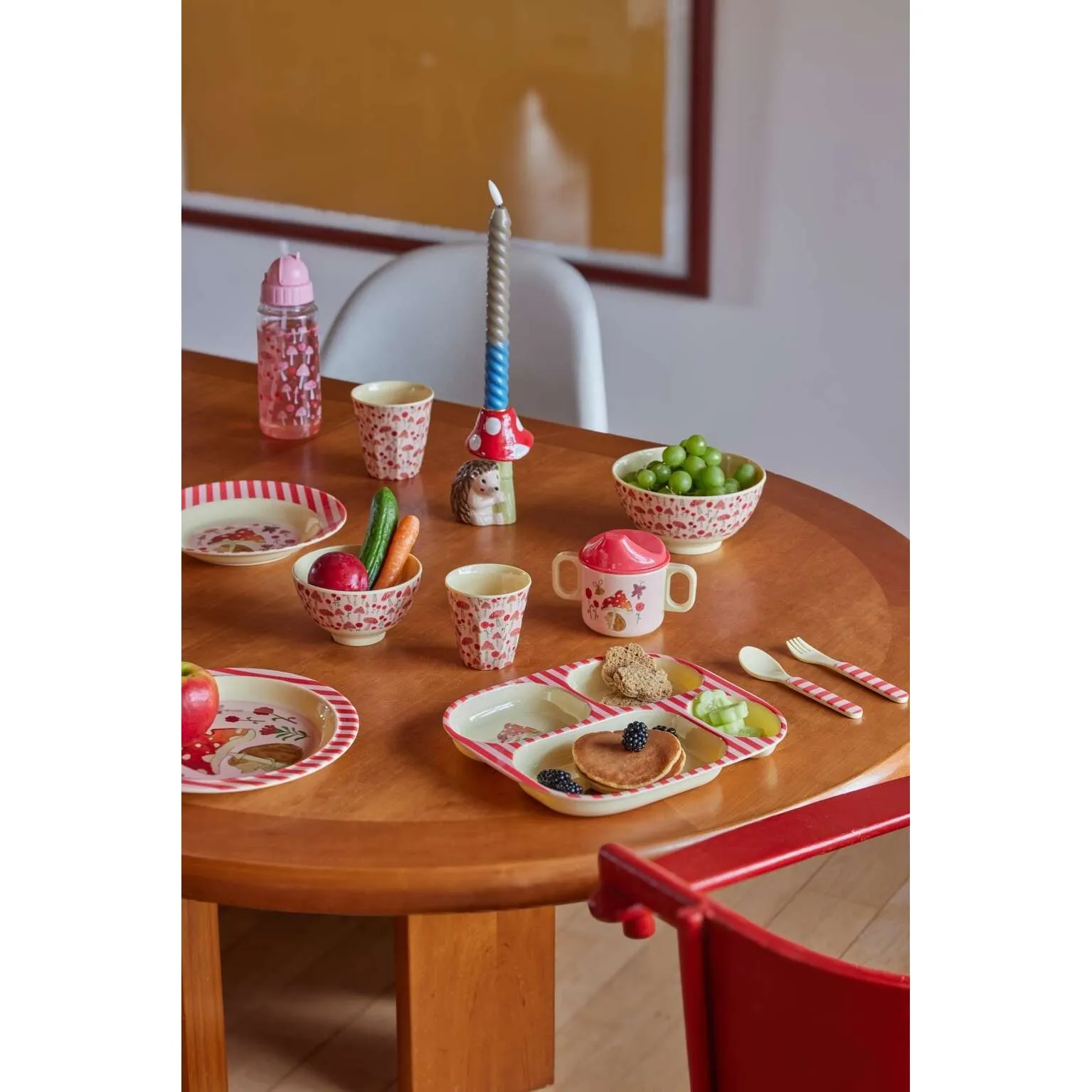 Rice DK Melamine Bowl with Pink Happy Forest - Medium - 700 ml