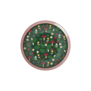 Rice DK Melamine Dessert Plate With Forest Gnome Print