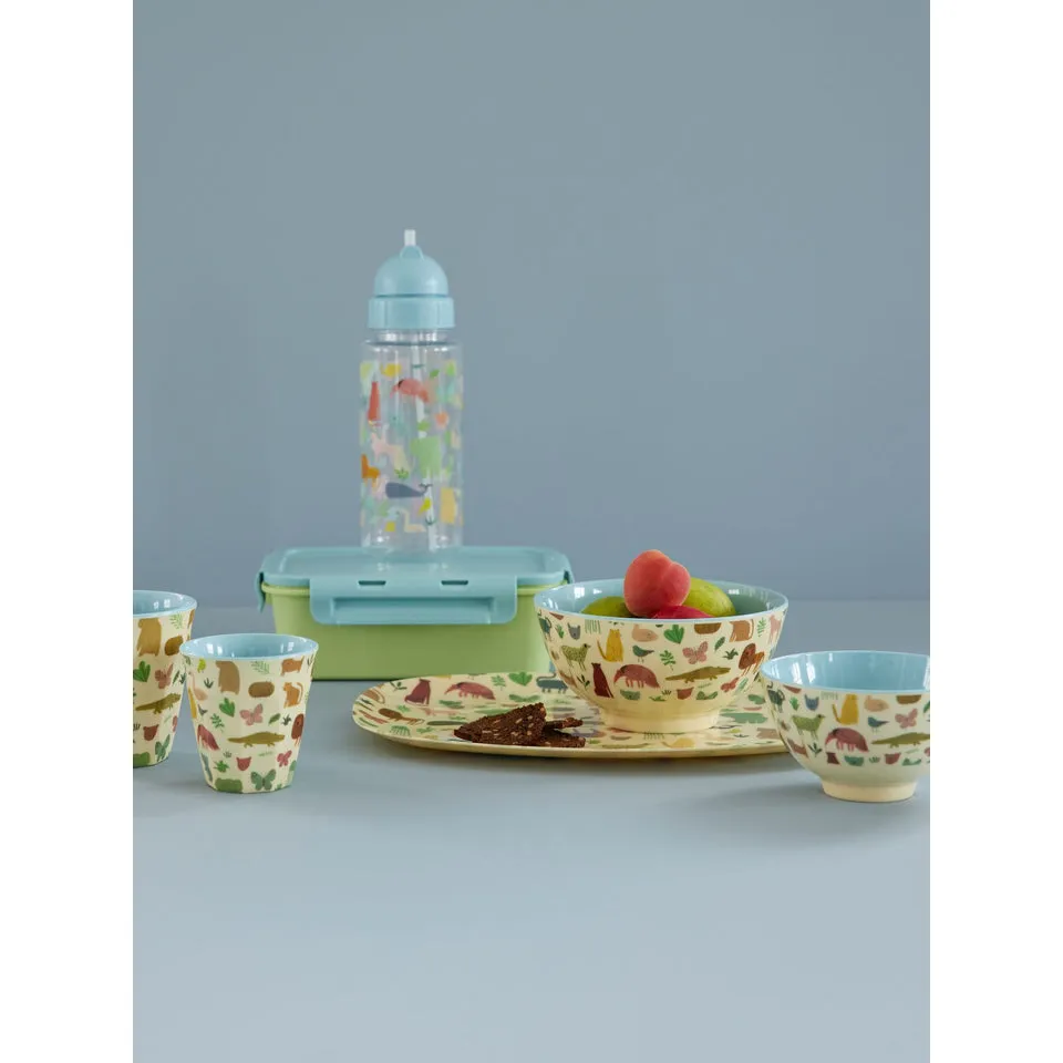 Rice DK Melamine Kids Cup with Sweet Jungle Print - Dusty Blue - Small - 160ml