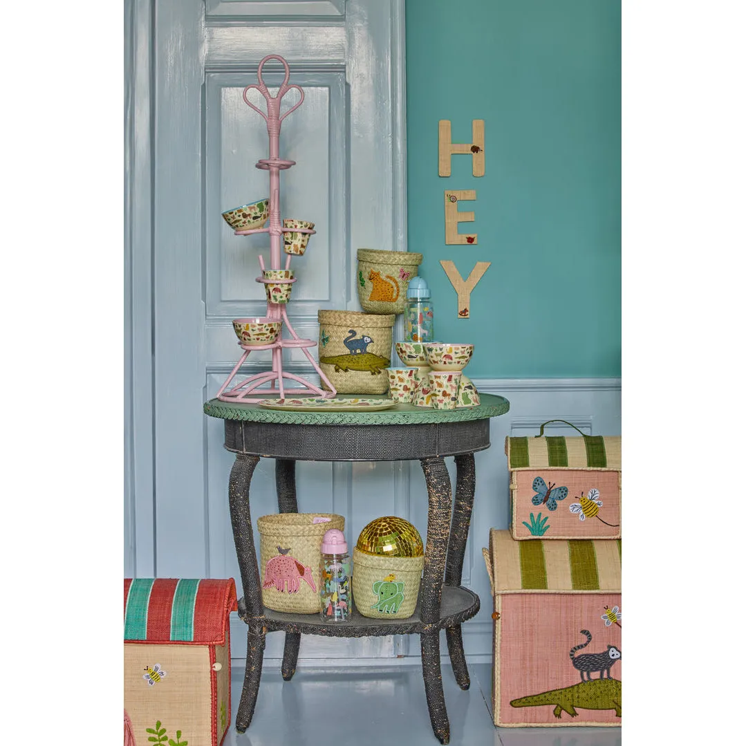 Rice DK Melamine Kids Cup with Sweet Jungle Print - Dusty Blue - Small - 160ml