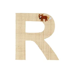 Rice DK Raffia Sticker Letter in Nature with Fox Embroidery - R
