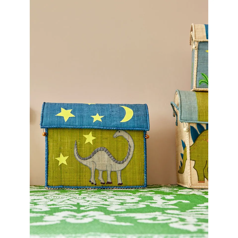 Rice DK Raffia Toy Baskets with Dinosaur Theme Medium