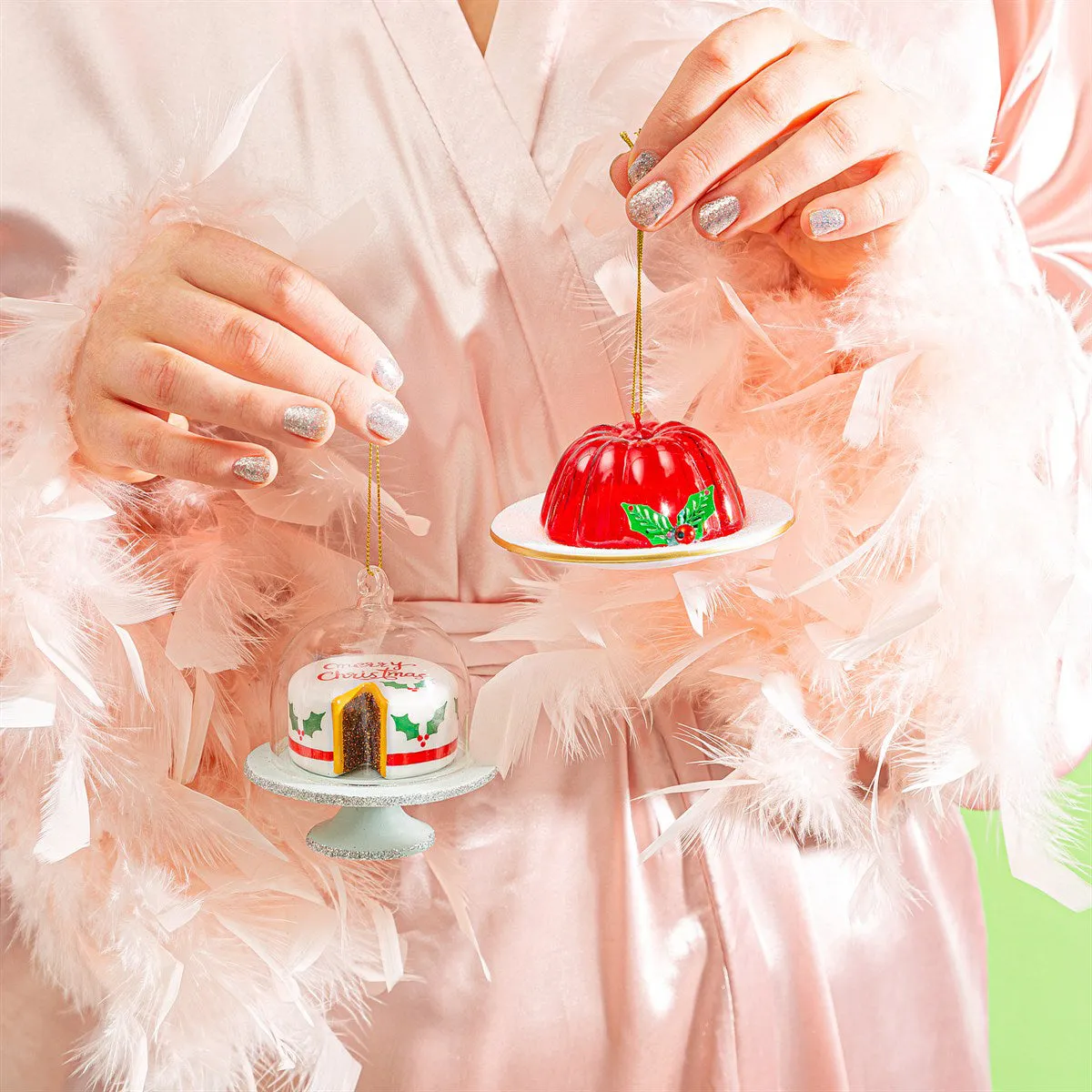 RJB Stone Christmas Cake Shaped Bauble