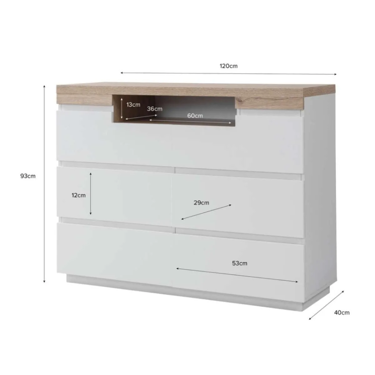 Sadie Six Drawer Mocka