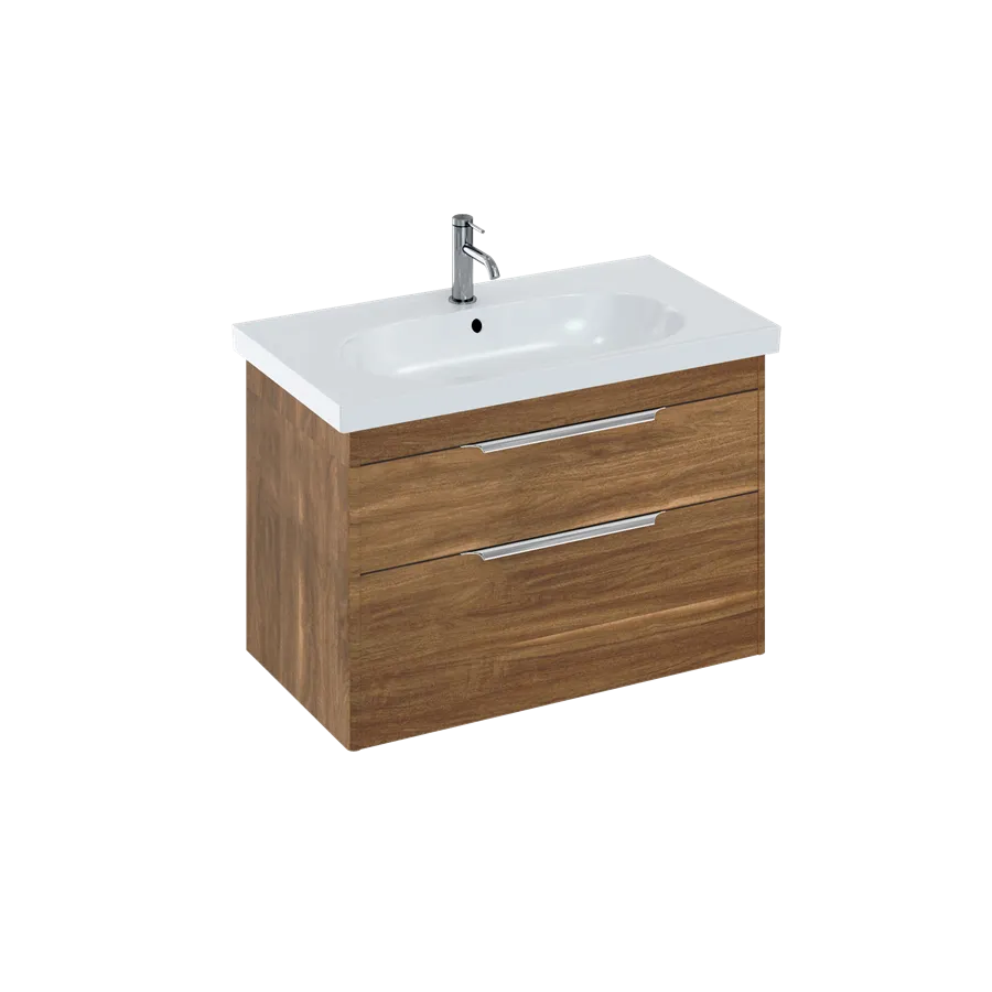 Shoreditch Double Drawer Wall Hung Vanity Unit With Basin