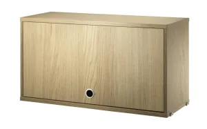 String Furniture String System Cabinet Element With Hinged Door, Oak