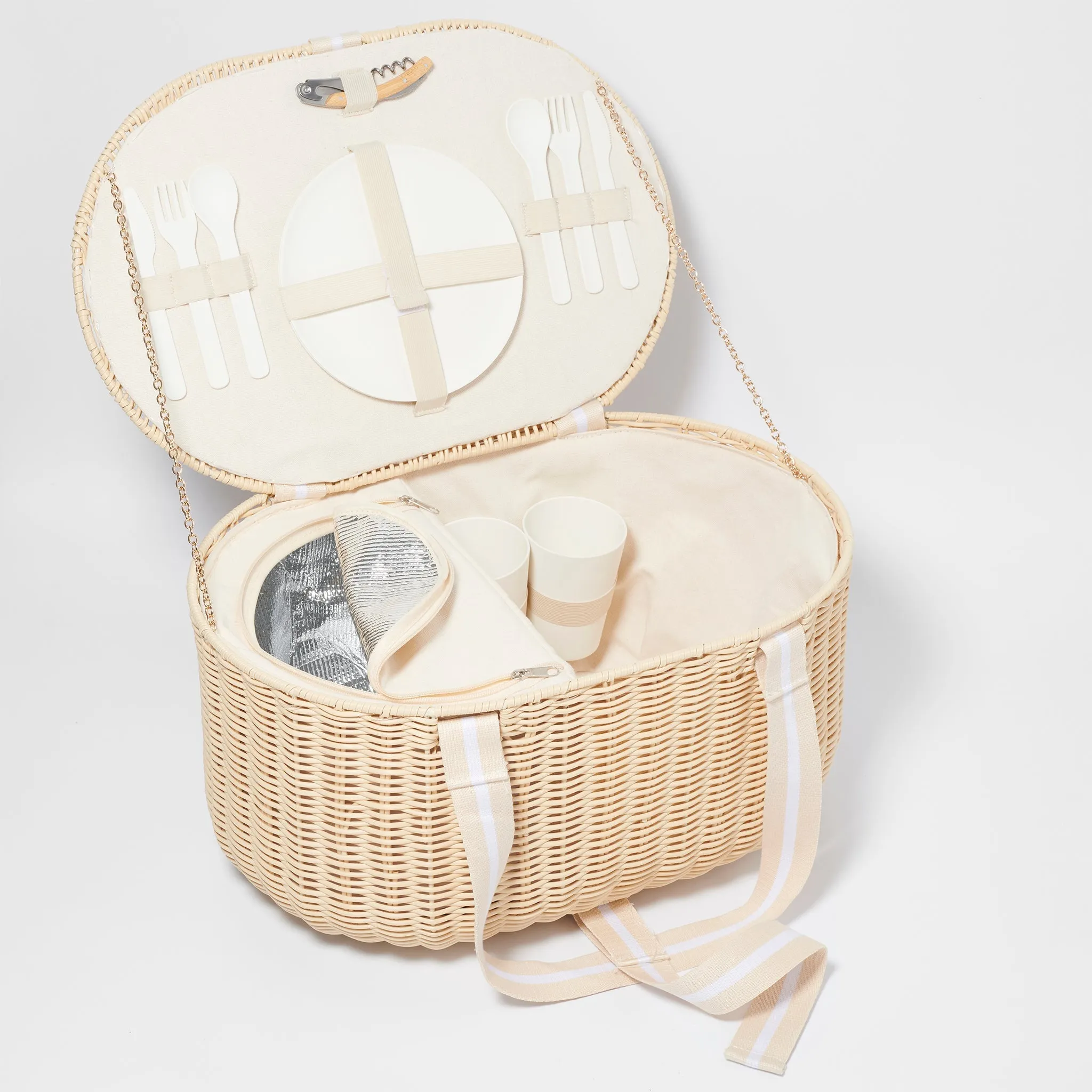 SUNNYLiFE Large Picnic Basket Le Weekend Natural