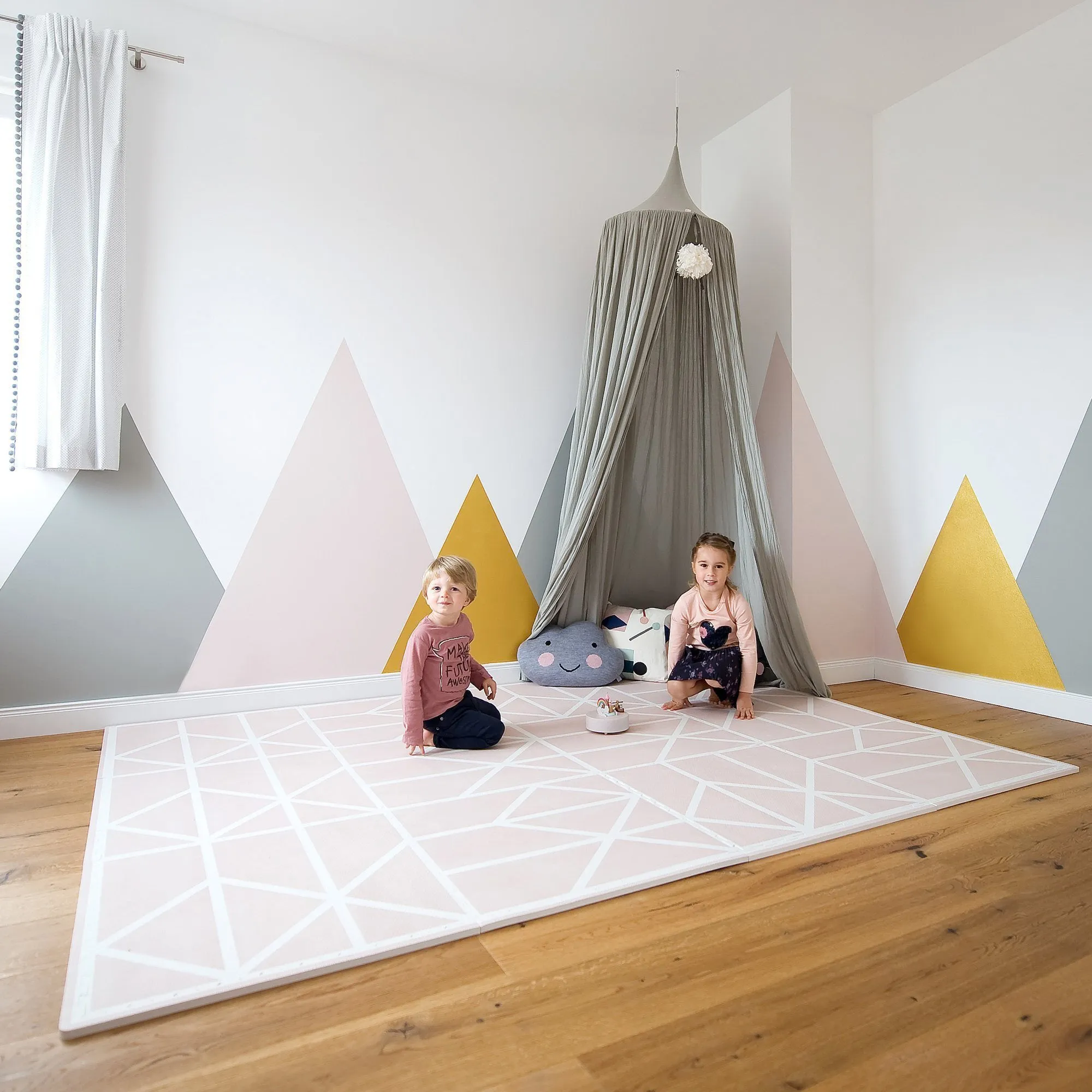 Toddlekind Prettier Puzzle Playmat Nordic Vintage Nude 120x180cm - 6 Tiles & 12 Edging Borders