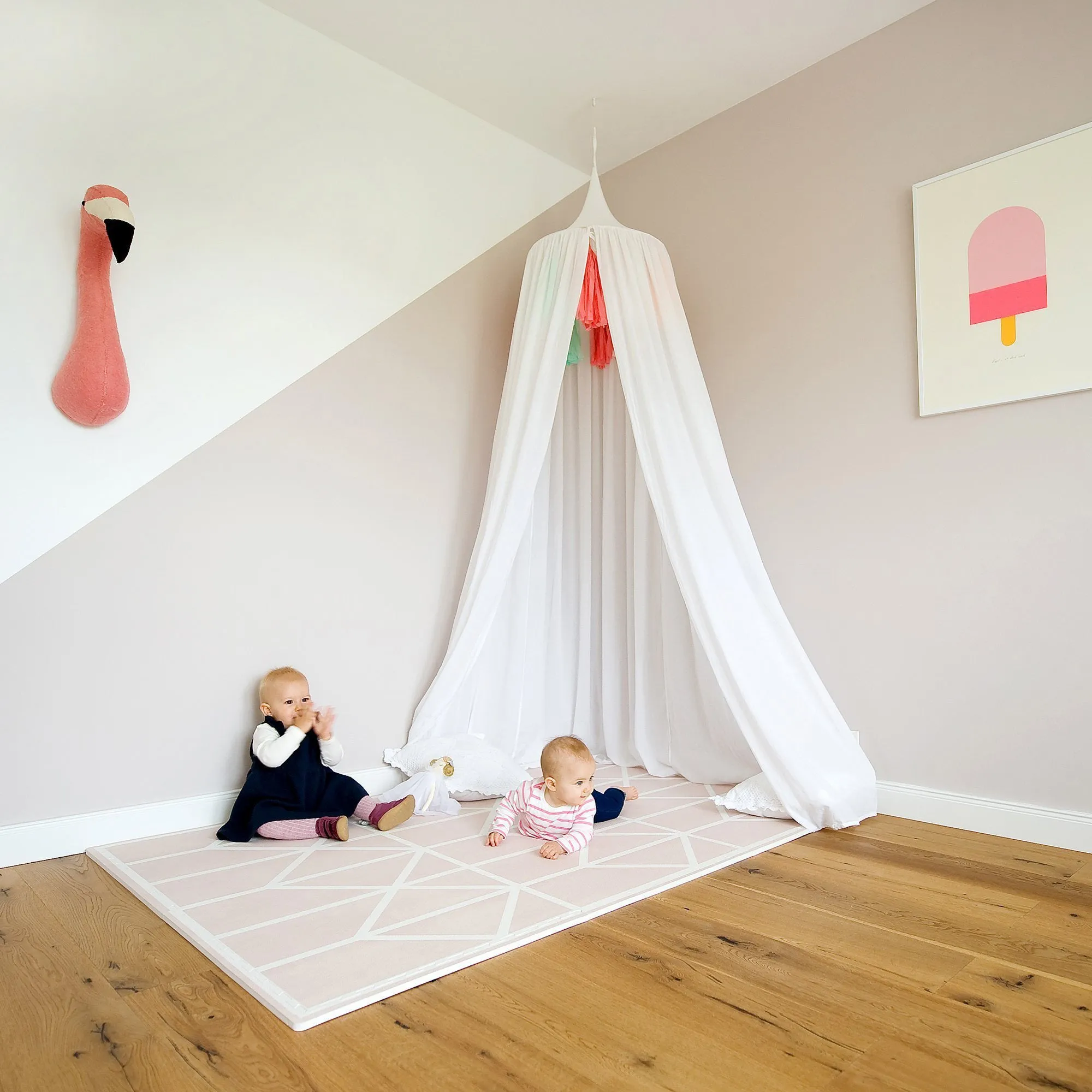 Toddlekind Prettier Puzzle Playmat Nordic Vintage Nude 120x180cm - 6 Tiles & 12 Edging Borders