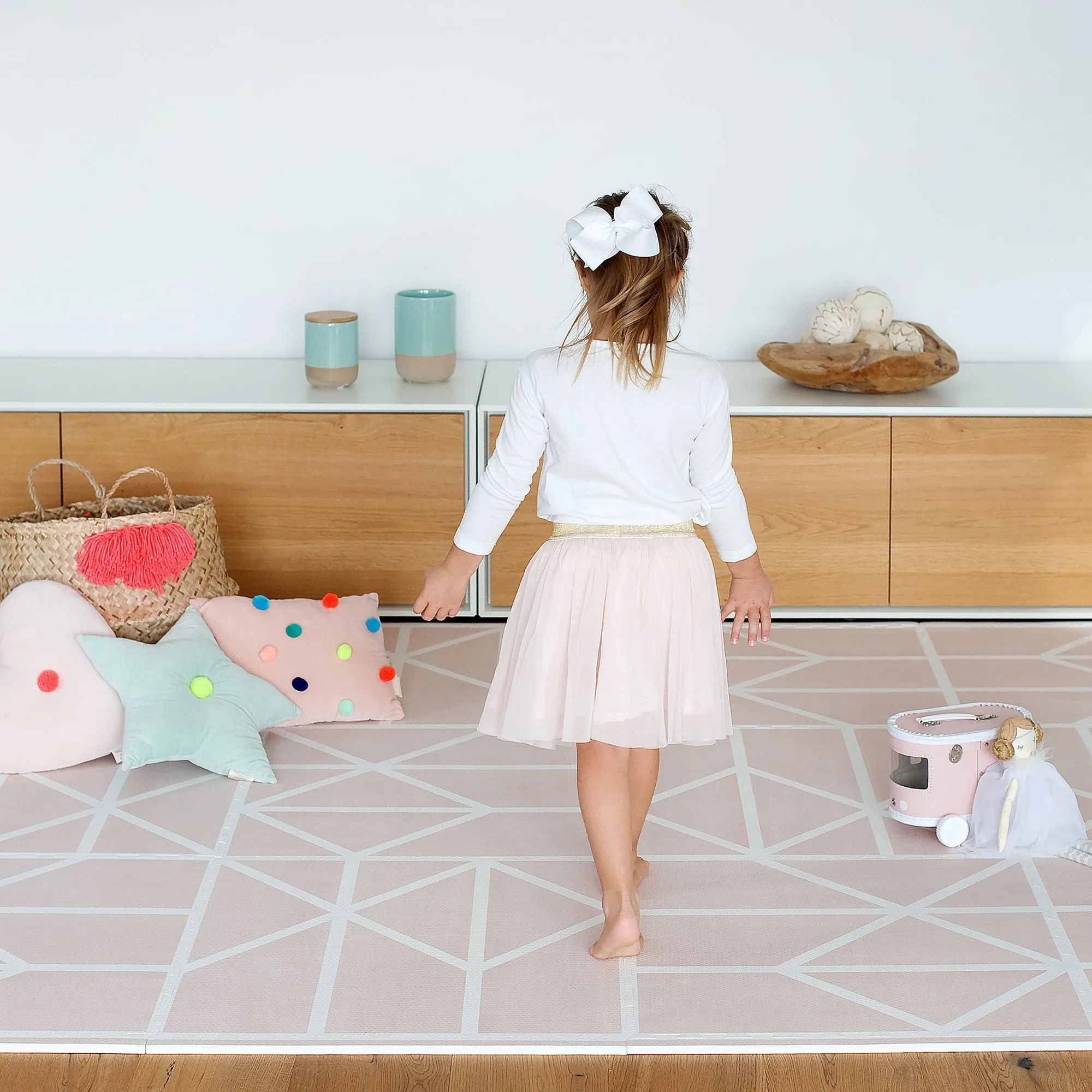 Toddlekind Prettier Puzzle Playmat Nordic Vintage Nude 120x180cm - 6 Tiles & 12 Edging Borders
