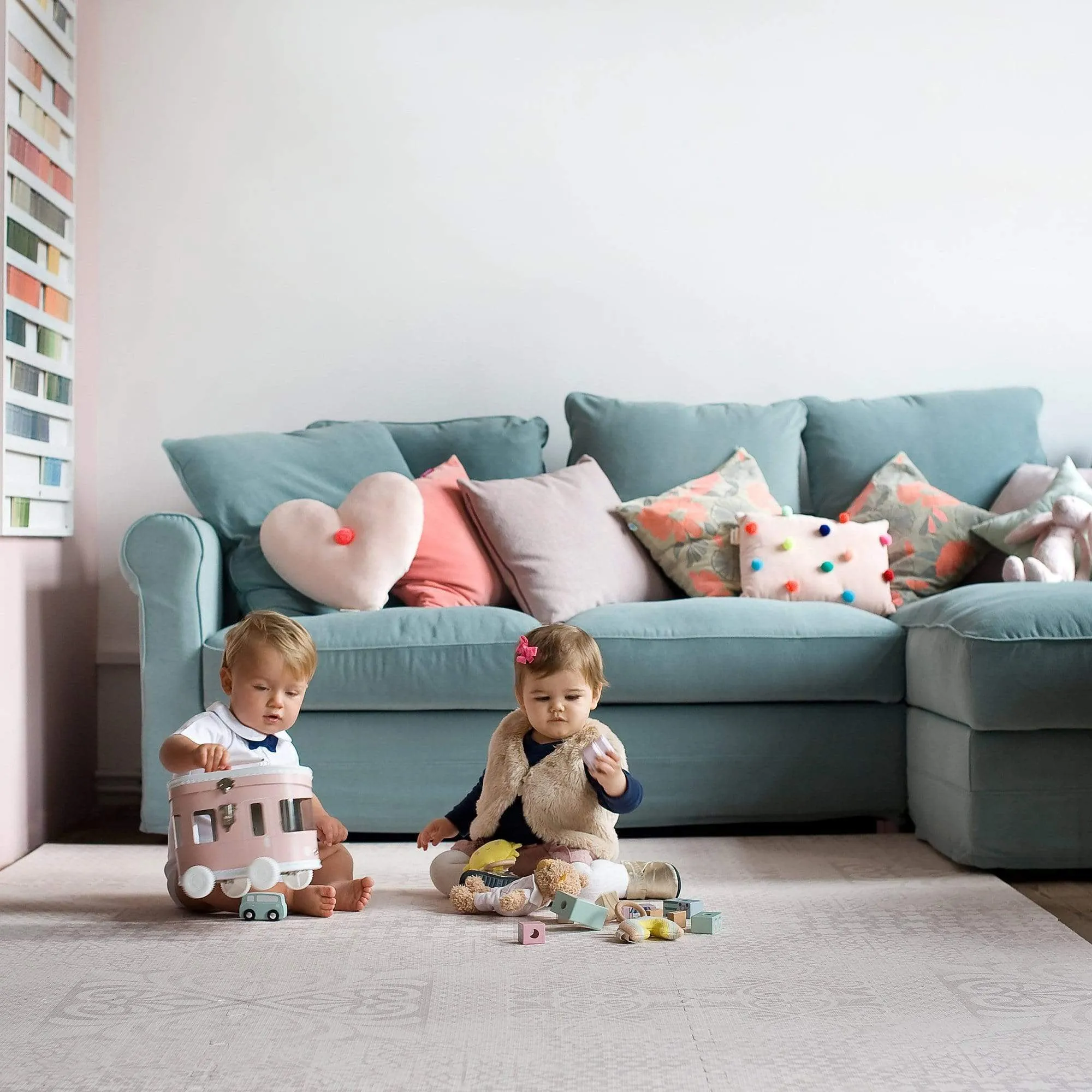 Toddlekind Prettier Puzzle Playmat Persian Sand 120x180cm - 6 Tiles & 10 Edging Borders