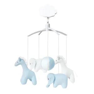Trousselier Musical Mobile Giraffe Elephant - White and Blue
