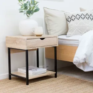 Vigo Bedside Table - Black Mocka