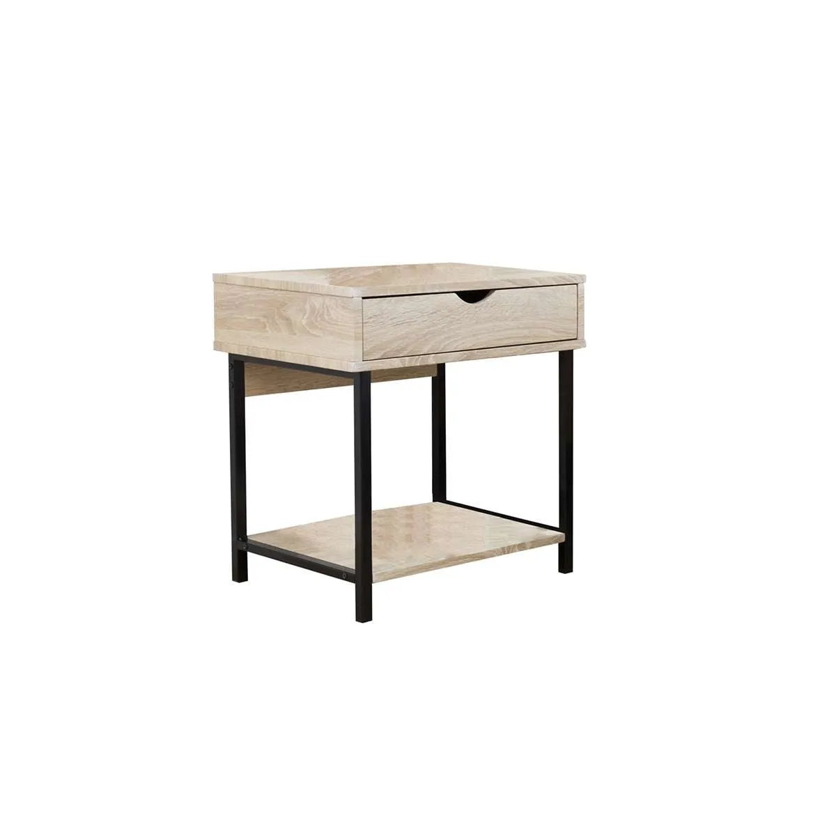 Vigo Bedside Table - Black Mocka
