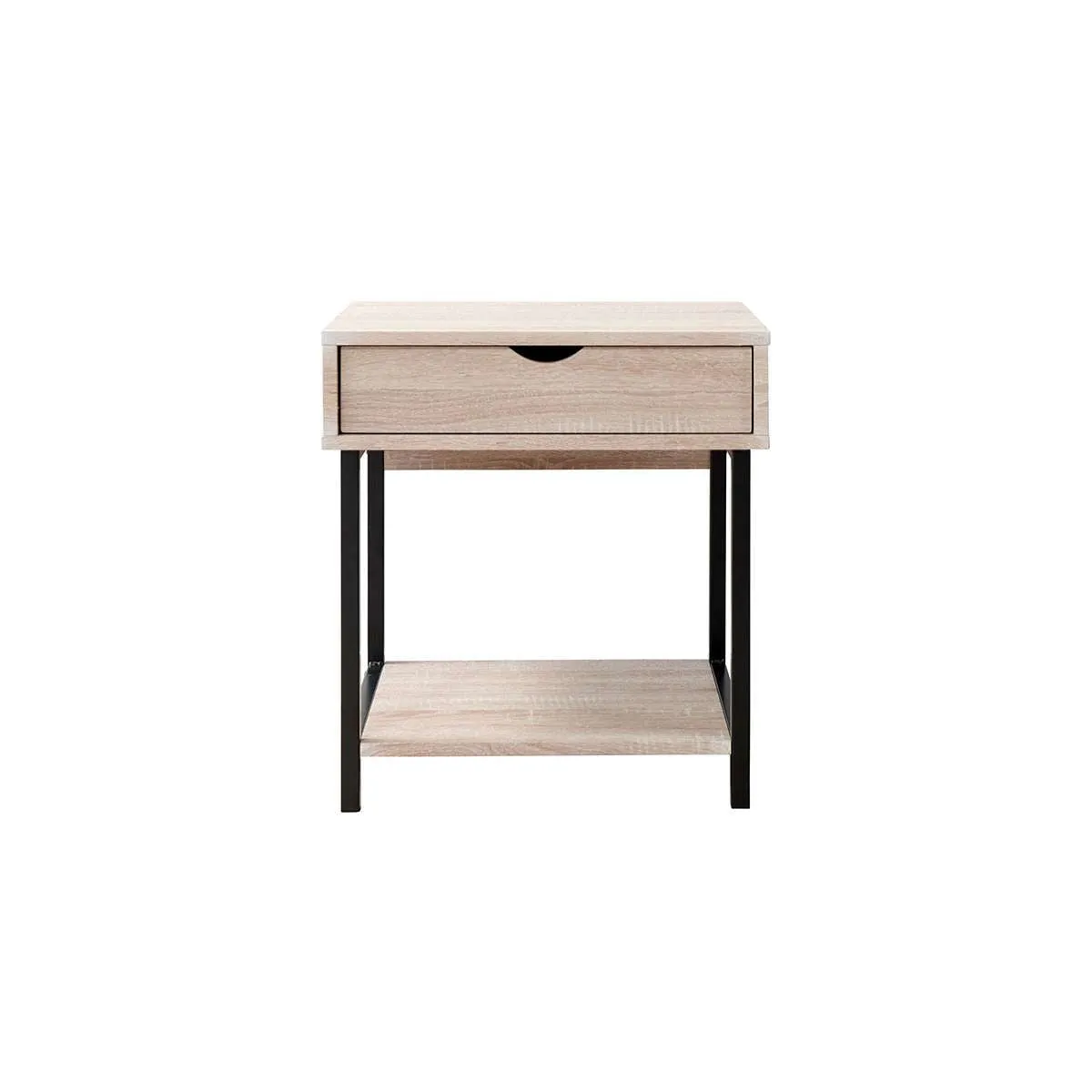 Vigo Bedside Table - Black Mocka