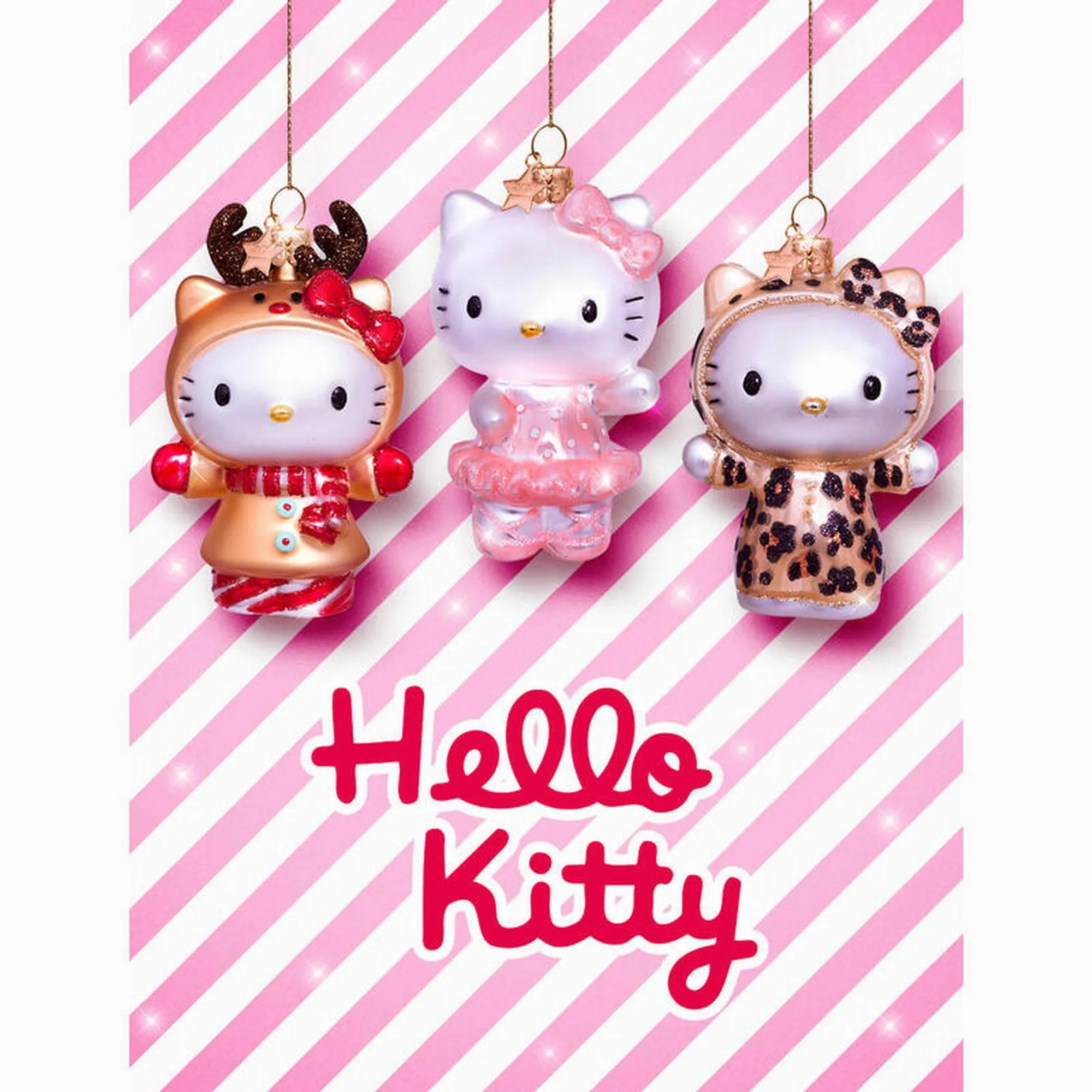 Vondels Ornament Glass Hello Kitty Reindeer H9CM