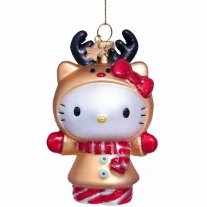 Vondels Ornament Glass Hello Kitty Reindeer H9CM