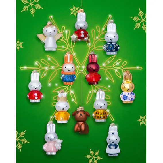 Vondels Ornament Glass Miffy Yellow Dress Tulips H11cm