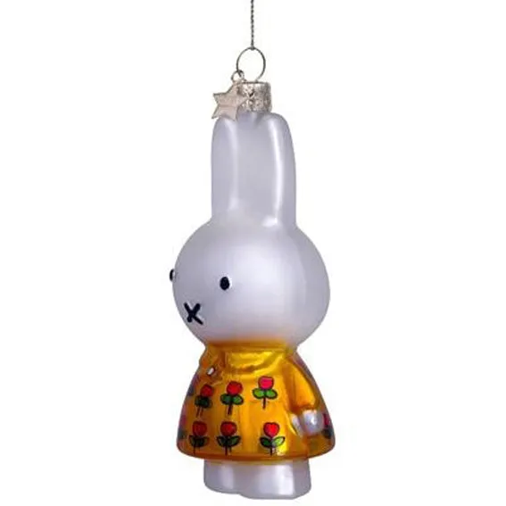 Vondels Ornament Glass Miffy Yellow Dress Tulips H11cm