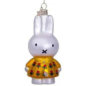 Vondels Ornament Glass Miffy Yellow Dress Tulips H11cm