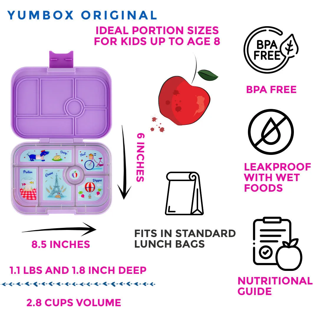 Yumbox Original 6-Compartment Lunch Box - Lulu Purple Paris