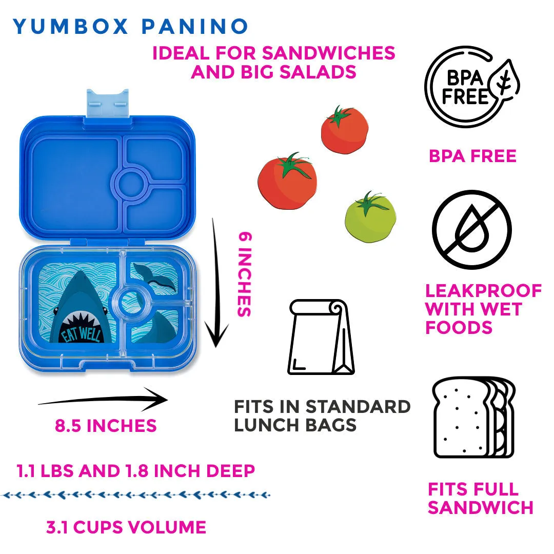 Yumbox Panino 4-Compartment Lunch Box - True Blue Shark