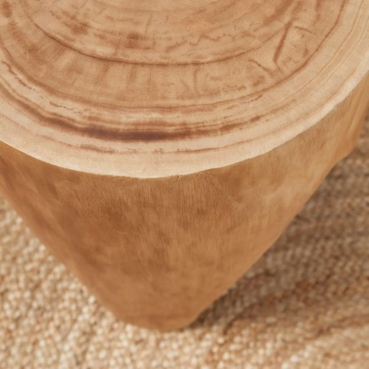 Zeus Wooden Side Table - Natural Mocka
