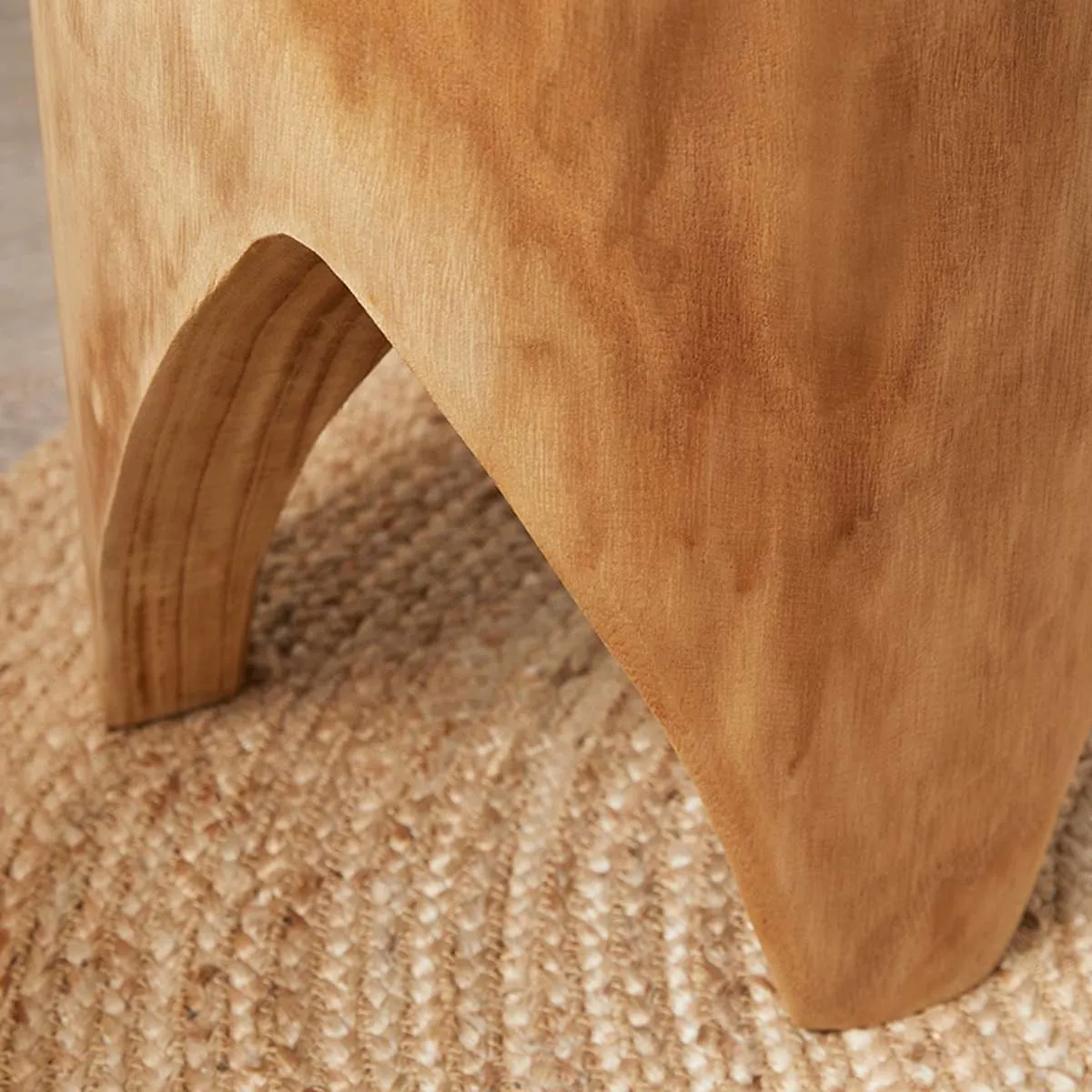 Zeus Wooden Side Table - Natural Mocka