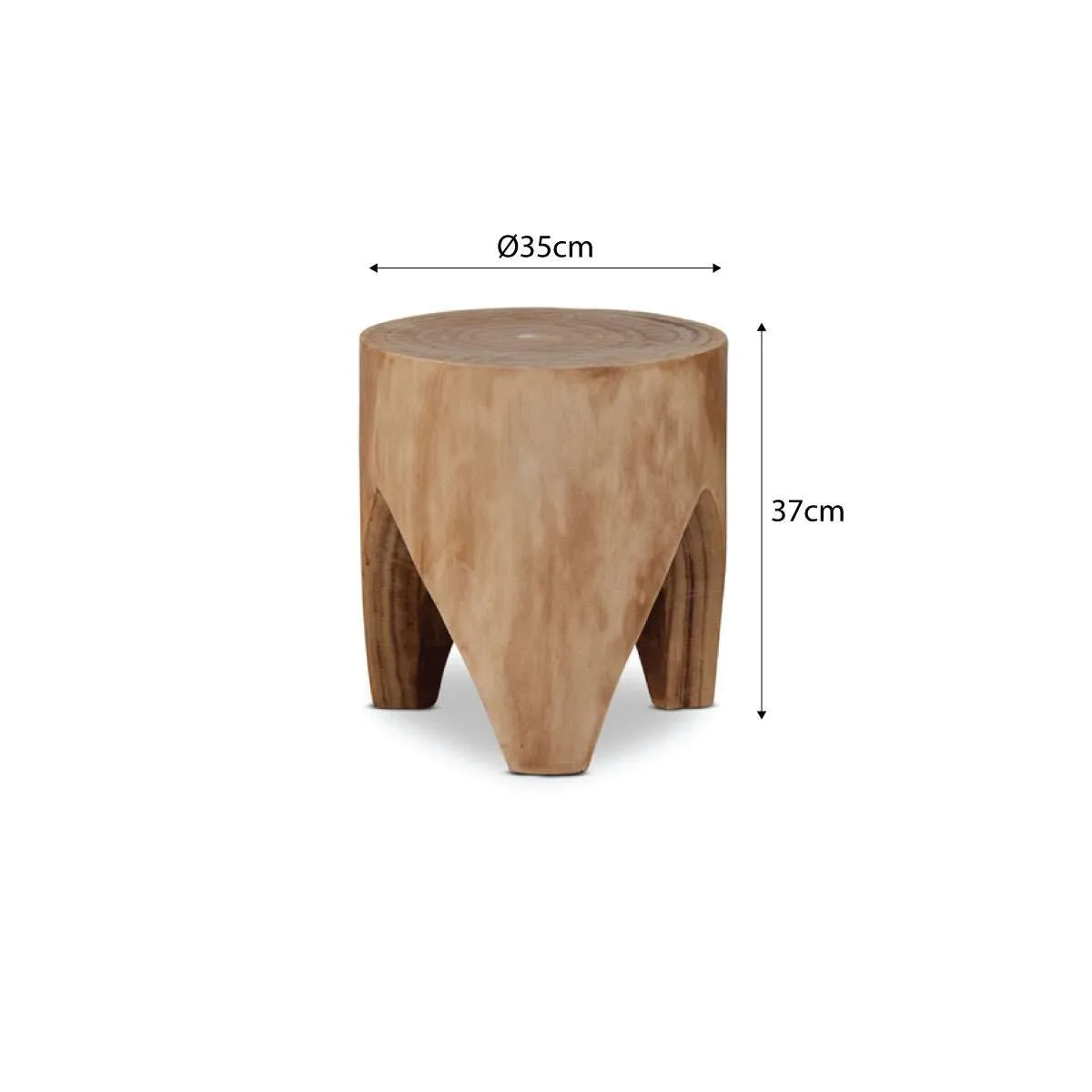 Zeus Wooden Side Table - Natural Mocka